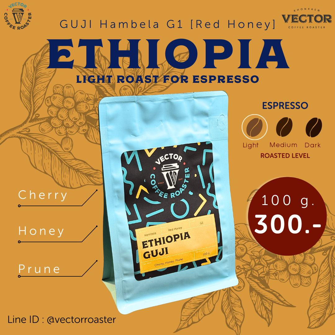 Ethiopia GUJI Hambela G1 [Red Honey] (light for espresso)